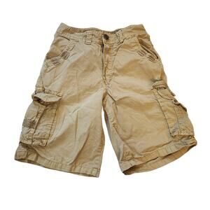 Seven Souls Boys Cargo Shorts Size 10 Beige Khaki Snap Flap Pockets
